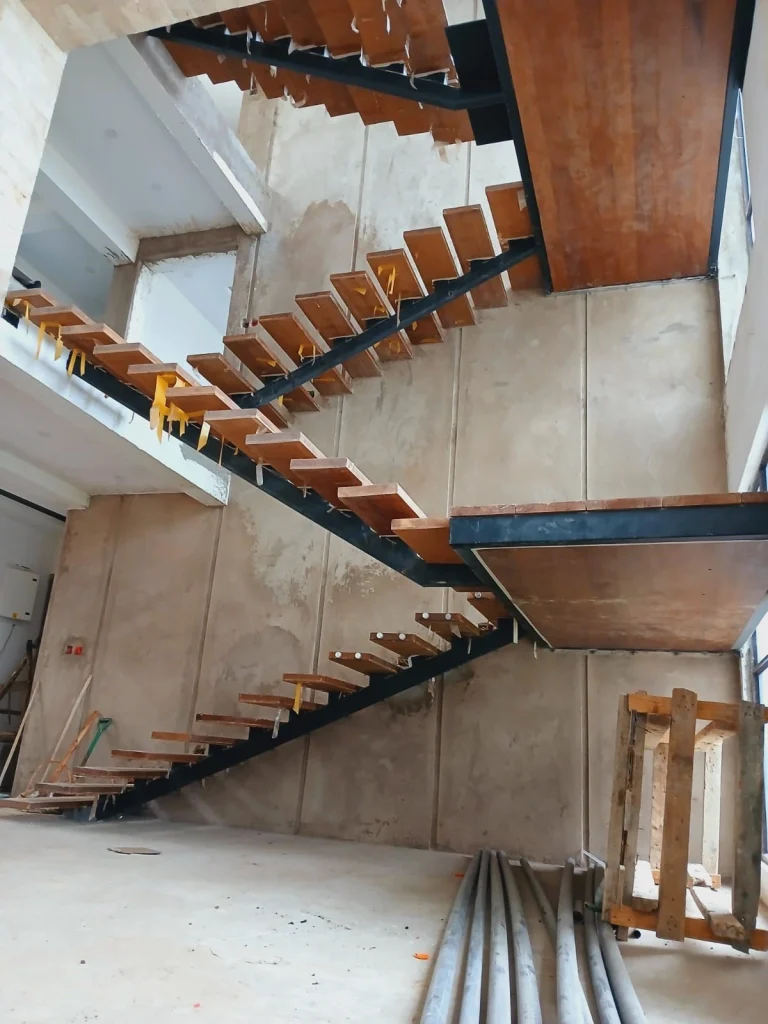 Steel Feature Staircase Design & Construction Supervision in Runda, Nairobi