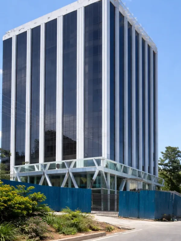 Hotel development along Jabavu Road in Nairobi under construction with modern façade and structural engineering works