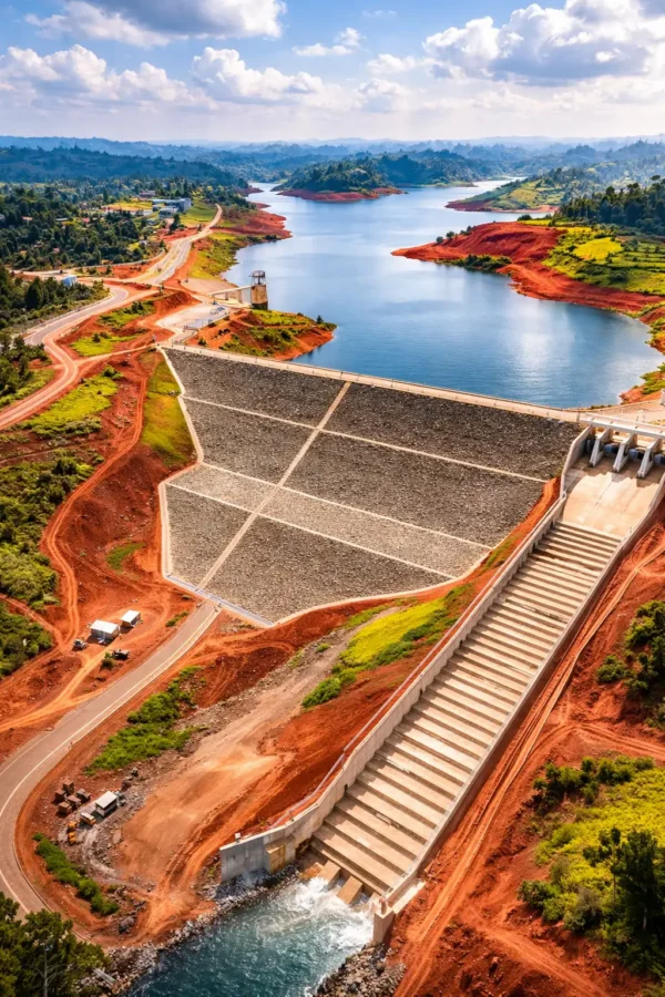 Karimumu II Dam embankment and spillway structure in Kiambu County Kenya – water treatment and bulk supply project