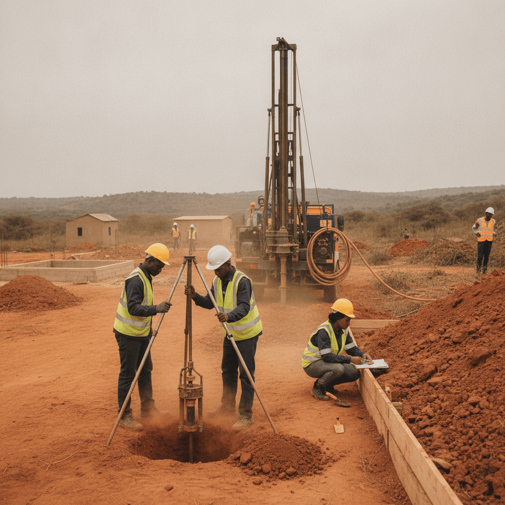 Basement and deep excavation design Kenya — Site illustration, Cadreatech engineering Kenya