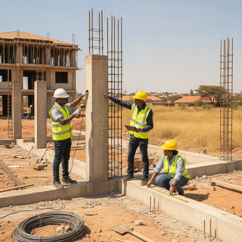 Boundary wall structural design Kenya — Site illustration, Cadreatech engineering Kenya