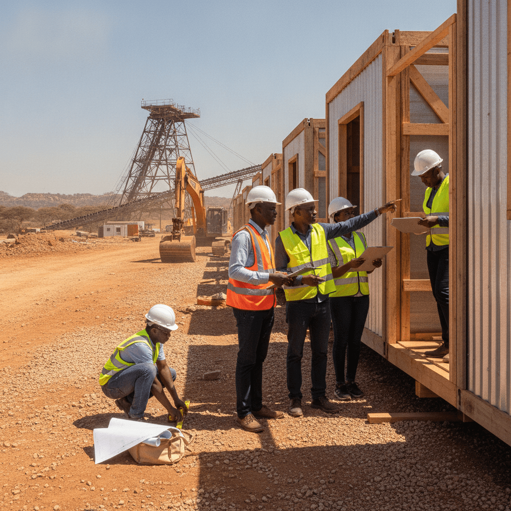 Mining camp and temporary works engineering Kenya — Site illustration, Cadreatech engineering Kenya