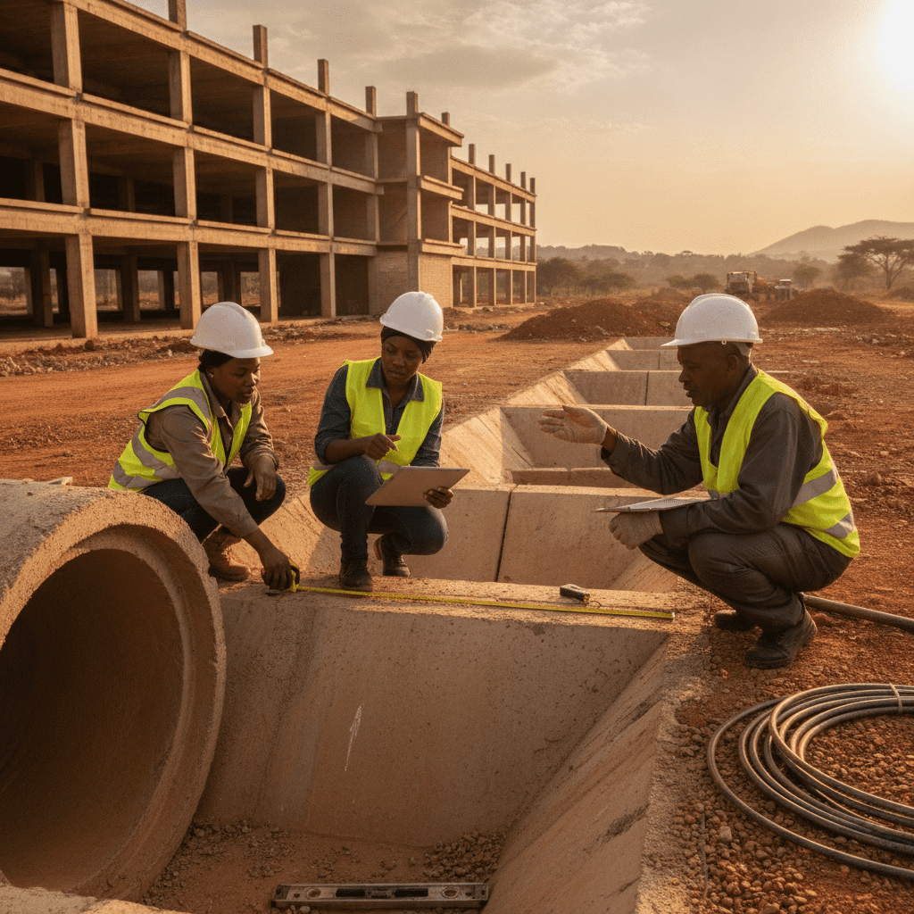 Multi-storey parking structure design Kenya — Site illustration, Cadreatech engineering Kenya