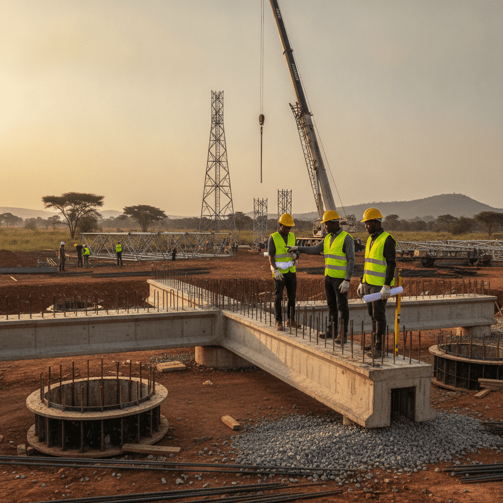 Telecom tower and mast foundation design Kenya — Featured image, Cadreatech engineering Kenya